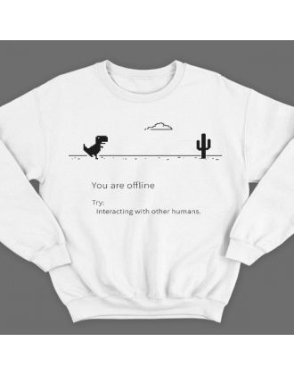 Прикольный свитшот с надписью "You are offline" ("Вы в оффлайне")